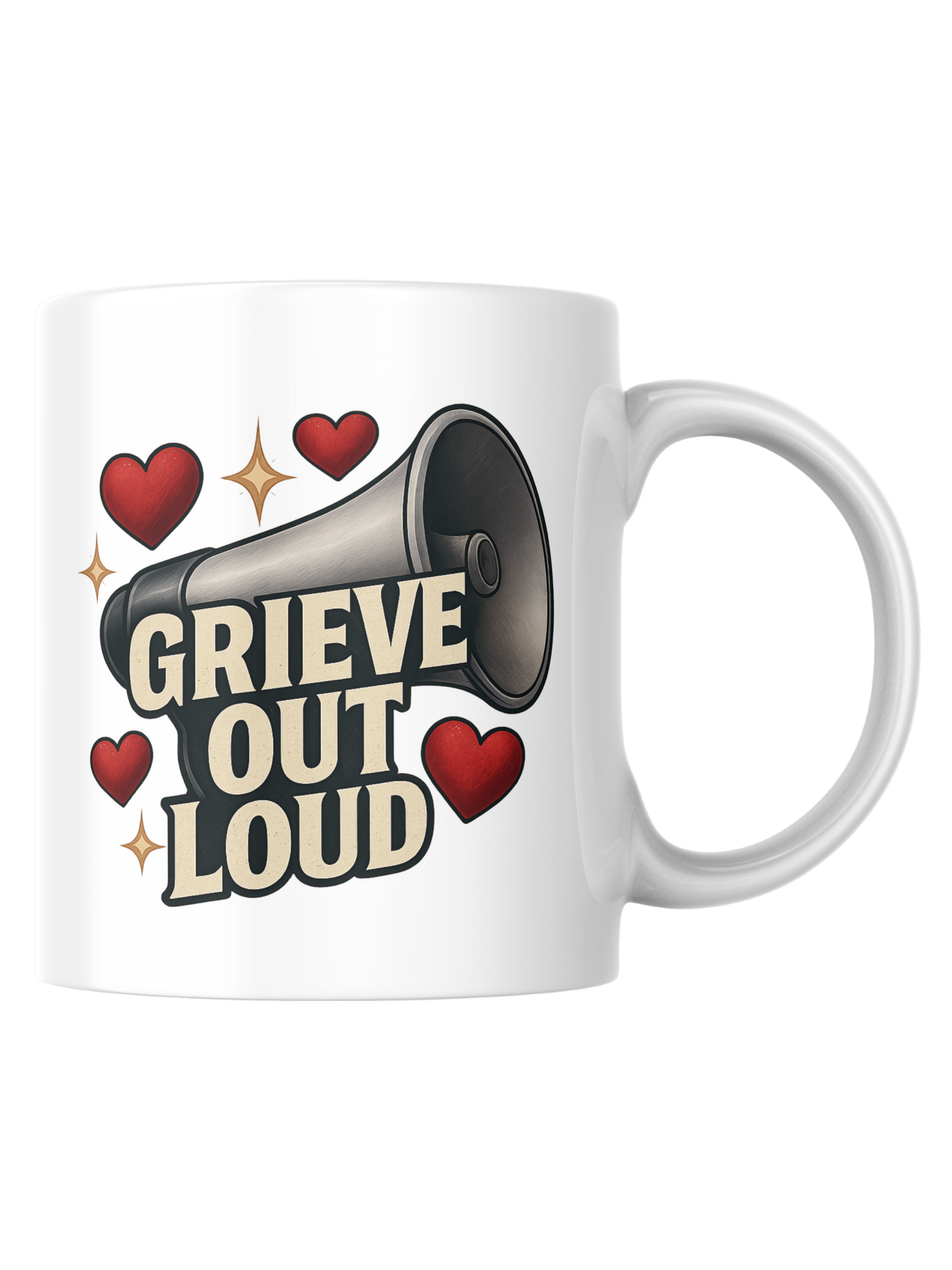 Red Hearts Grieve Out Loud Coffee Mug