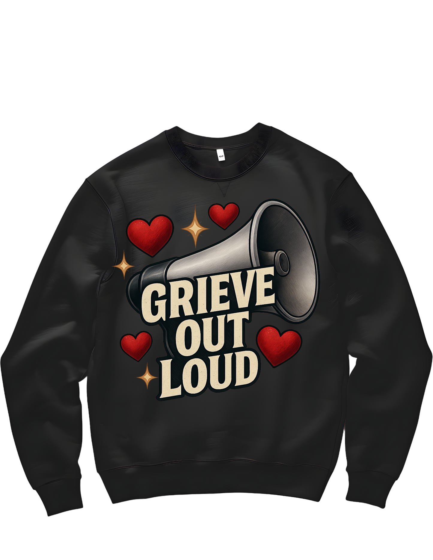 Red Hearts Grieve Out Loud Sweatshirt